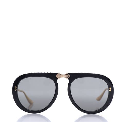 gucci studded aviator sunglasses|gucci foldable aviator sunglasses.